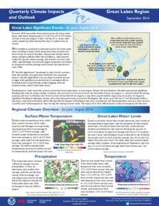 Great Lakes Region  Quarterly Climate Impacts and Outlook  September 2014
