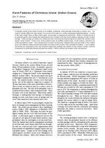 Helictite 37(2): 41–58  Karst Features of Christmas Island (Indian Ocean)