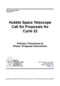 cp.book Page i Monday, January 6, 2014 4:23 PM  HST Call For Proposals January[removed]Hubble Space Telescope