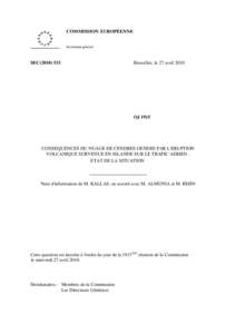 COMMISSION EUROPÉENNE Secrétariat général SEC[removed]Bruxelles, le 27 avril 2010