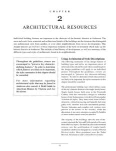 Chapter 2: Architectural Resources  C H A P T E R 2 ARCHITECTURAL RESOURCES