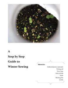 Step by Step Guide to Winter Sowing