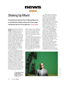 NW Thom Collins Jun 2014_Layout:45 PM Page 1  news S P OT L I G H T  Thom Collins has moved the Pérez Art Museum Miami into