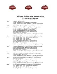 Indiana University Natatorium Event Highlights