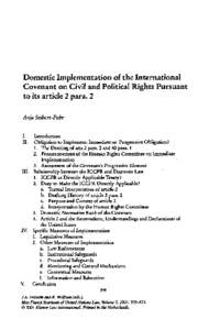 Domestic Implementation of the International Covenant on Civil and Political Rights Pursuant to its article 2 para. 2