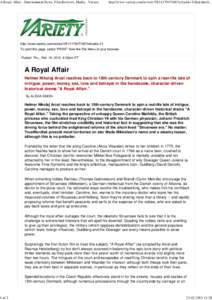 A Royal Affair - Entertainment News, Film Reviews, Media - Variety