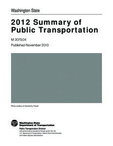 Washington State[removed]Summary of Public Transportation M[removed]Published November 2013