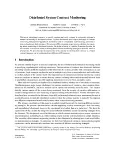 Distributed System Contract Monitoring Adrian Francalanza Andrew Gauci  Gordon J. Pace