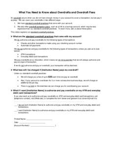 A-9(A) Model Opt-Out Form for Account Opening