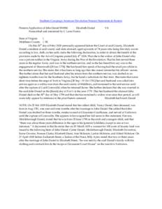 Southern Campaign American Revolution Pension Statements & Rosters Pension Application of John Daniel W6984 Elizabeth Daniel Transcribed and annotated by C. Leon Harris.  VA