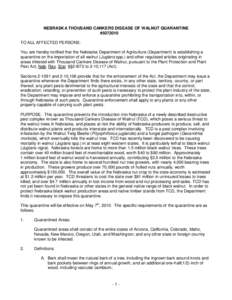 Nebraska Columbia Root Knot Nematode Quarantine