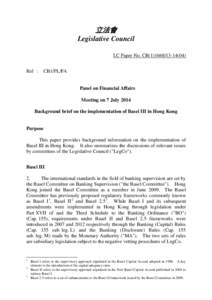 立法會 Legislative Council LC Paper No. CB[removed]) Ref :  CB1/PL/FA