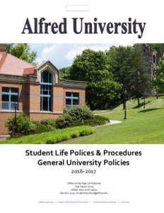 Page | 1  Student Life Polices & Procedures General University PoliciesOffice of the Dean of Students