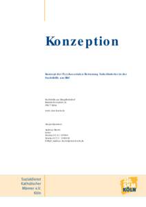 Konzeption Konzept der Psychosozialen Betreuung Substituierter in der Suchthilfe am Hbf Suchthilfe am Hauptbahnhof Bahnhofsvorplatz 2a