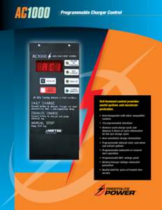 AC1000  Programmable Charger Control Full-featured control provides useful options and maximum