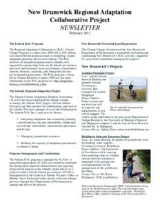 New Brunswick Regional Adaptation Collaborative Project NEWSLETTER February[removed]The Federal RAC Program