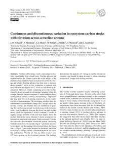 Biogeosciences, 12, 1615–1627, 2015 www.biogeosciences.netdoi:bg © Author(sCC Attribution 3.0 License.  Continuous and discontinuous variation in ecosystem carbon stocks