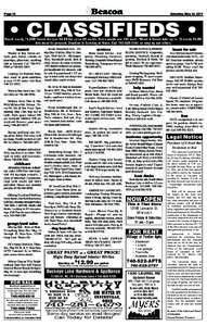 Page 14  Saturday, May 14, 2011 • CLASSIFIEDS •