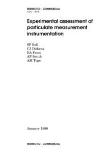 RESTRICTED - COMMERCIAL AEAT[removed]Experimental assessment of particulate measurement instrumentation