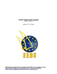 EEBU Registration manual Version[removed]) Author: W.J.L. Raets  EEBU Registration manual (this work) is copyright © 2011 by Willy J.L. Raets, all rights are reserved.