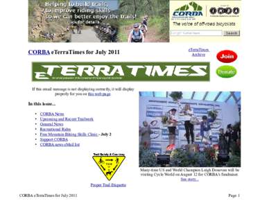 CORBA eTerraTimes for JulyeTerraTimes Archive  If this email message is not displaying correctly, it will display