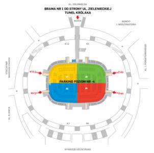 AL. ZIELENIECKA  BRAMA NR 1 OD STRONY UL. ZIELENIECKIEJ TUNEL KRÓLAKA WEJŚCIE