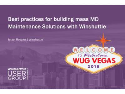 Best practices for building mass MD Maintenance Solutions with Winshuttle Israel Rosales| Winshuttle Which minion should you pick? How many different scripts/templates for the same