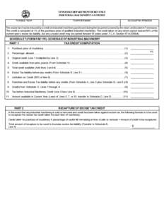 Schedule T-Industrial Machinery Tax Credit