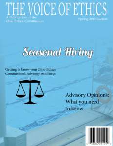 THE VOICE OF ETHICS  A Publication of the Ohio Ethics Commission  Spring 2015 Edition