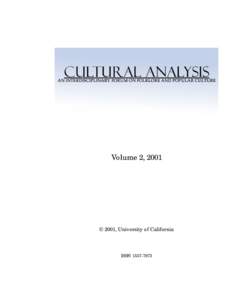 Volume 2, 2001  © 2001, University of California ISSN[removed]