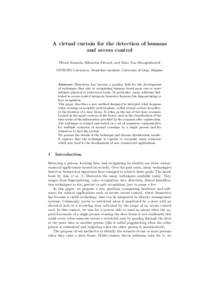 A virtual curtain for the detection of humans and access control Olivier Barnich, Sébastien Piérard, and Marc Van Droogenbroeck INTELSIG Laboratory, Montefiore Institute, University of Liège, Belgium  Abstract Biometr