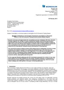 Microsoft Word[removed]Borealis response to DG CLIMA consultation_ETS structural measures.docx