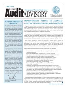 AuditADVISORY 2005 Annual ILLINOIS  AUDITOR GENERAL’S