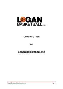 CONSTITUTION  OF LOGAN BASKETBALL INC