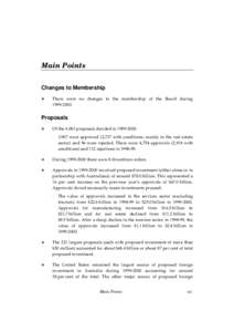 Main Points Changes to Membership   There were no changes to the membership of the Board during