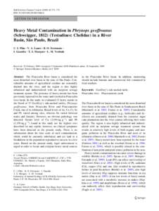 Bull Environ Contam Toxicol[removed]:771–775 DOI[removed]s00128[removed]LETTER TO THE EDITOR  Heavy Metal Contamination in Phrynops geoffroanus