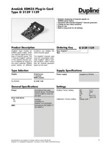 Du line  AnaLink EDM35 Plug-in Card Type G  ®