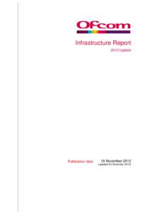 Infrastructure Report 2012 Update Publication date:  16 November 2012