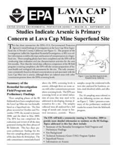 EPA  LAVA CAP MINE  U N I T E D S TAT E S E N V I R O N M E N TA L P ROT E C T I O N AG E N C Y • R E G I O N I X • S E P T E M B E R[removed]