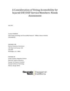 A Consideration of Voting Accessibility for Injured OIF/OEF Service Members: Needs Assessment