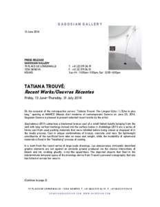 Microsoft Word - TROUV 2014 Recent Works_Oeuvres Récentes (Geneva).doc