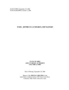 Jeffrey Lundgren Clemency Report - Final.doc
