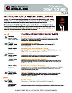 Discover  DOMINGUEZ APRIL[removed]THE INAUGURATION OF PRESIDENT WILLIE J. HAGAN