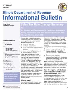 2008 FY[removed]Sales Tax Rate Change Summary