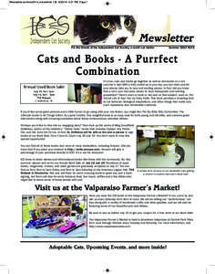 Mewsletter-summer2014_mewsletter[removed]:01 PM Page 1  For the friends of the Independent Cat Society, a no-kill cat shelter Summer 2014 #142