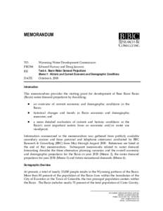 MEMORANDUM  TO: FROM:  Wyoming Water Development Commission