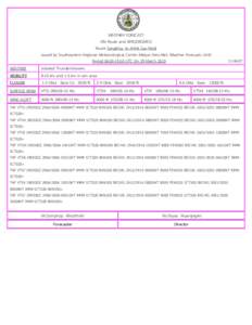 WEATHER FORECAST (EN Route and AERODROMES) Route Songkhla to Arthit Gas Field Issued by Southeastern Regional Meteorological Centre (Hatyai Aero-Met. Weather Forecasts Unit) Period[removed]UTC On 29 March[removed]:46: