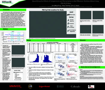 Quantifying the Effects of Temperature and Precipitation on Soil Moisture Drydown Rates Using PBO H2O Data Ann Marie 1Plant  1