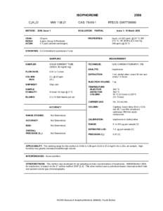 Ketones / Analytical chemistry / Laboratory equipment / Safety equipment / Sorbent tube / Isophorone / Diethyl ether / National Institute for Occupational Safety and Health / Phorone / Chemistry / Organic chemistry / Ethers