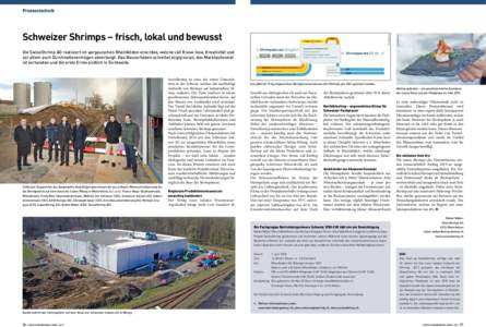 WRG Strom Photovoltaik Shrimpslarven 15 kg/a  Die SwissShrimp AG realisiert im aargauischen Rheinfelden eine Idee, welche viel Know-how, Kreativität und